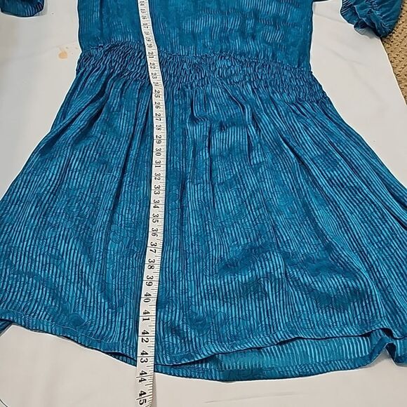 COPY - Vintage 80s Nora Noh Peplum blue silk dress size 8 - Picture 9 of 12